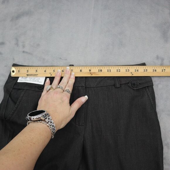 Larry Levine Pants Womens 6P Black Petite Stretch Straight Leg Slash Pockets - Picture 5 of 14